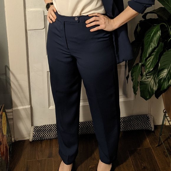 Vintage Navy Petite Sophisticate Power Suit 4P 2P - Picture 9 of 10